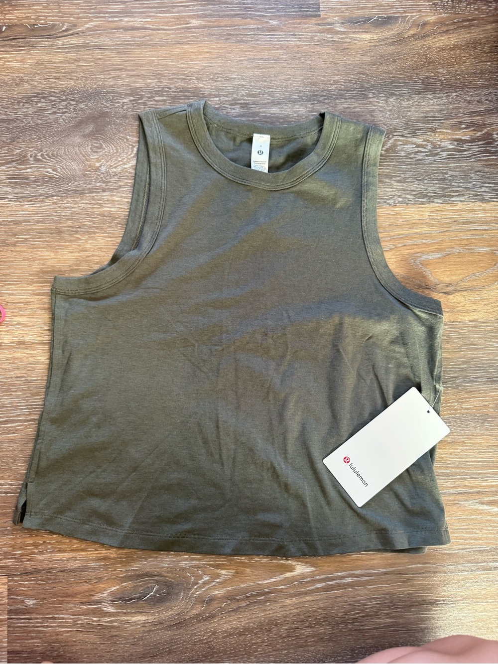 Lululemon Olive Green Classic Fit Cotton Blend Tank